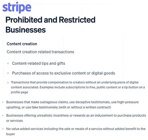 stripe prohibited businesses|Prohibited and Restricted Restricted Business List .